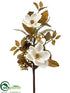 Silk Plants Direct Magnolia, Pine Cone, Berry Spray - White Green - Pack of 6