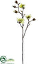 Silk Plants Direct Magnolia Bud Spray - Cream Green - Pack of 12