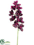 Silk Plants Direct Cymbidium Orchid Spray - Plum - Pack of 6