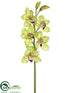 Silk Plants Direct Cymbidium Orchid Spray - Green Burgundy - Pack of 6
