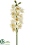 Silk Plants Direct Cymbidium Orchid Spray - White - Pack of 6