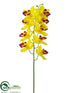Silk Plants Direct Cymbidium Orchid Spray - Yellow Burgundy - Pack of 12