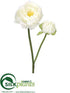 Silk Plants Direct Peony Spray - White - Pack of 12