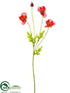 Silk Plants Direct Poppy Spray - Red - Pack of 24