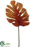 Silk Plants Direct Tiger Print Split Philodendron Leaf Spray - Orange Brown - Pack of 12