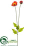 Silk Plants Direct Poppy Spray - Flame - Pack of 12