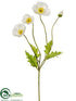 Silk Plants Direct Poppy Spray - White - Pack of 12