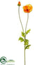 Silk Plants Direct Poppy Spray - Orange - Pack of 12