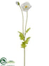 Silk Plants Direct Poppy Spray - White - Pack of 12