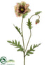 Silk Plants Direct Poppy Spray - Green Burgundy - Pack of 12