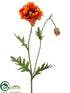 Silk Plants Direct Poppy Spray - Orange Flame - Pack of 12