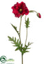 Silk Plants Direct Poppy Spray - Red Burgundy - Pack of 12