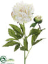 Silk Plants Direct Peony Spray - Cream Green - Pack of 12