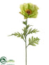 Silk Plants Direct Poppy Spray - Green - Pack of 12