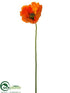 Silk Plants Direct Poppy Spray - Flame - Pack of 12