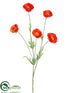 Silk Plants Direct Prairie Poppy Spray - Orange - Pack of 12