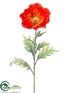Silk Plants Direct Poppy Spray - Flame - Pack of 12