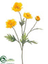 Silk Plants Direct Poppy Spray - Yellow Gold - Pack of 12