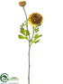Silk Plants Direct Ranunculus Spray - Mustard - Pack of 12