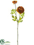 Silk Plants Direct Ranunculus Spray - Rust - Pack of 12