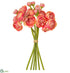 Silk Plants Direct Mini Ranunculus Bundle - Coral Pink - Pack of 12
