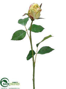 Rose Bud Spray - Green Red - Pack of 12