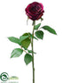 Silk Plants Direct Large Rose Bud Spray - Eggplant Two Tone - Pack of 12