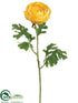 Silk Plants Direct Double Ranunculus Spray - Yellow - Pack of 12