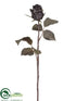 Silk Plants Direct Rose Bud Spray - Black - Pack of 12