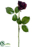 Silk Plants Direct Rose Bud Spray - Eggplant - Pack of 12