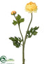 Silk Plants Direct Ranunculus Spray - Yellow - Pack of 12