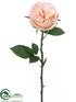 Silk Plants Direct Rose Spray - Apricot Pastel - Pack of 12