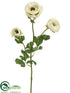 Silk Plants Direct Ranunculus Spray - Cream Green - Pack of 12