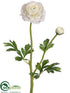 Silk Plants Direct Ranunculus Spray - White - Pack of 12