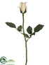 Silk Plants Direct Rose Bud Spray - Cream Green - Pack of 12