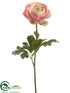 Silk Plants Direct Ranunculus Spray - Pink - Pack of 12