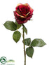 Silk Plants Direct Rose Spray - Burgundy Green - Pack of 12