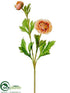 Silk Plants Direct Ranunculus Spray - Peach - Pack of 12