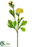 Silk Plants Direct Ranunculus Spray - Yellow Soft - Pack of 12