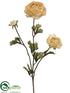 Silk Plants Direct Ranunculus Spray - Beige - Pack of 12