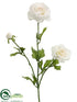 Silk Plants Direct Ranunculus Spray - Cream - Pack of 12