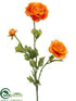 Silk Plants Direct Ranunculus Spray - Orange - Pack of 12