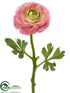 Silk Plants Direct Ranunculus Spray - Pink Green - Pack of 12