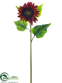 Silk Plants Direct Sunflower Spray - Red Brown - Pack of 12