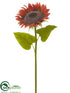 Silk Plants Direct Sunflower Spray - Brick - Pack of 6