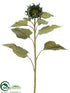 Silk Plants Direct Sunflower Small Bud Spray - Green - Pack of 12