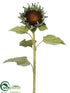 Silk Plants Direct Sunflower Bud Spray - Green - Pack of 6