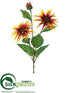 Silk Plants Direct Sunflower Spray - Orange Flame - Pack of 12