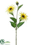 Silk Plants Direct Sunflower Spray - Yellow Light - Pack of 12