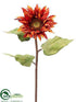 Silk Plants Direct Sunflower Spray - Brick - Pack of 12